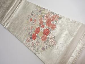 リサイクル　相良刺繍　花模様袋帯